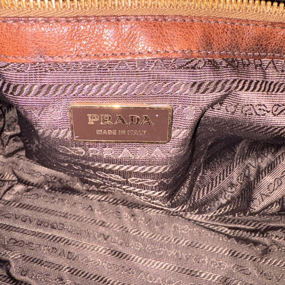 Prada Dark Brown Leather Shoulder Bag - Picture 4 of 17